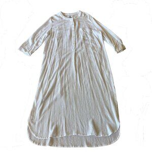 Old Navy White Gauze Long Sleeve Maxi Beach Coverup Dress Lightweight Shirt XL